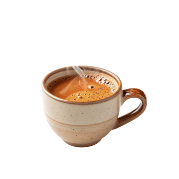 A small glass cup of chai